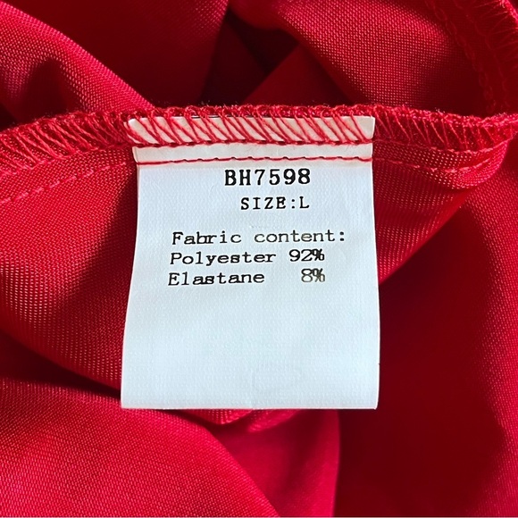 Red Satin Strapless Dress - Picture 6 of 6